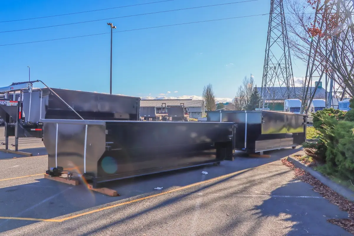 Roll-off dumpster ready for waste disposal at job site for Roll Off Dumpster Rental in Dingman